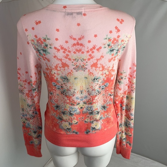 Wildfox Floral Geisha Jumper multicolor pink coral floral pullover sweater - Picture 4 of 12
